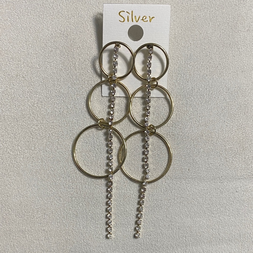 Elegant Gold and Silver Dangle Earrings